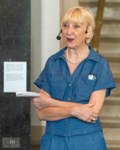Griet Cnudde als moderator tijdens Speakers Corner Gent